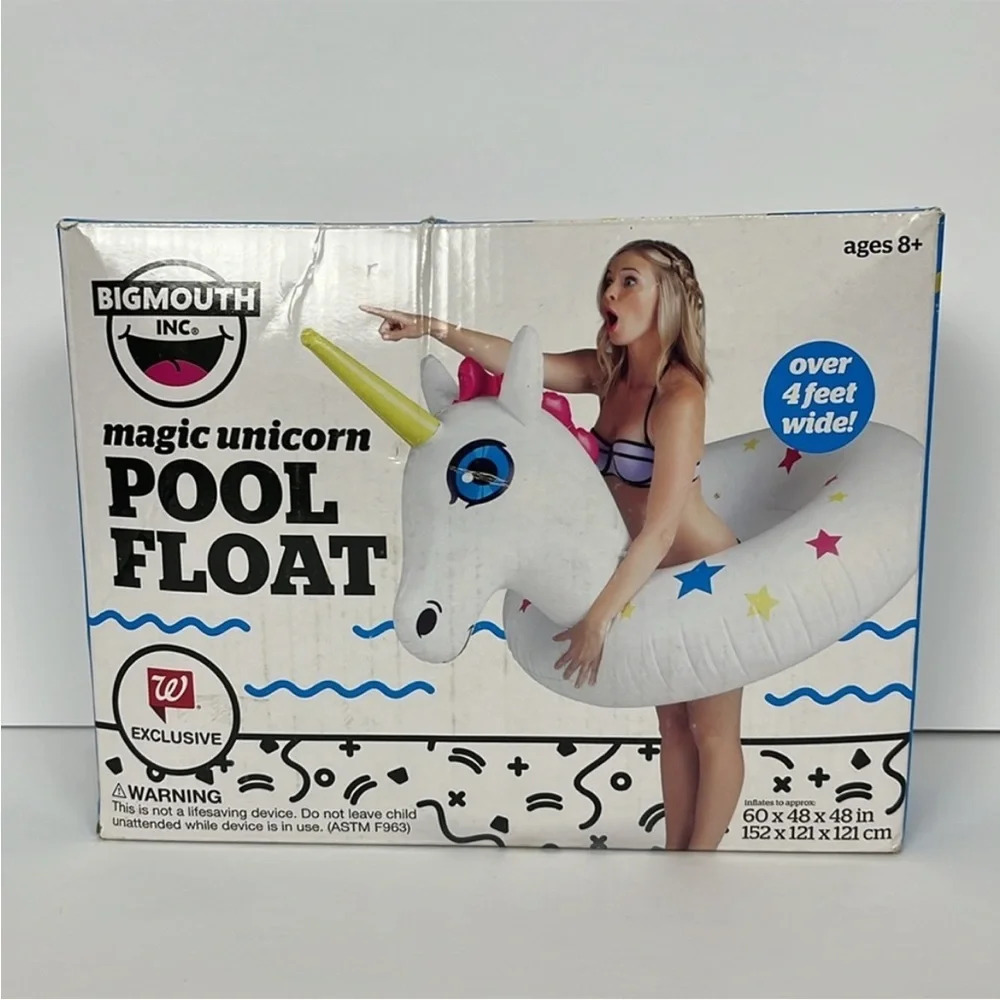 Bigmouth Magic Unicorn Inflatable Pool Float Open Box Lake Vacation Pool Party
